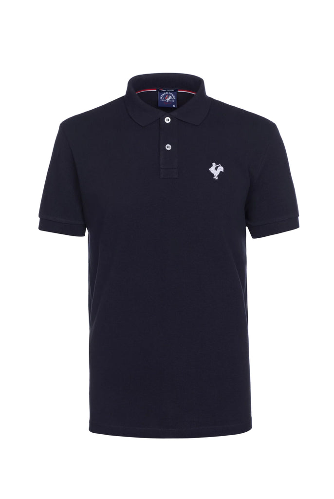 Marco Frank - Est. In Paris - Étienne: Polo Avec Logo de Coq Emblématique Brodé - Bleu Marine