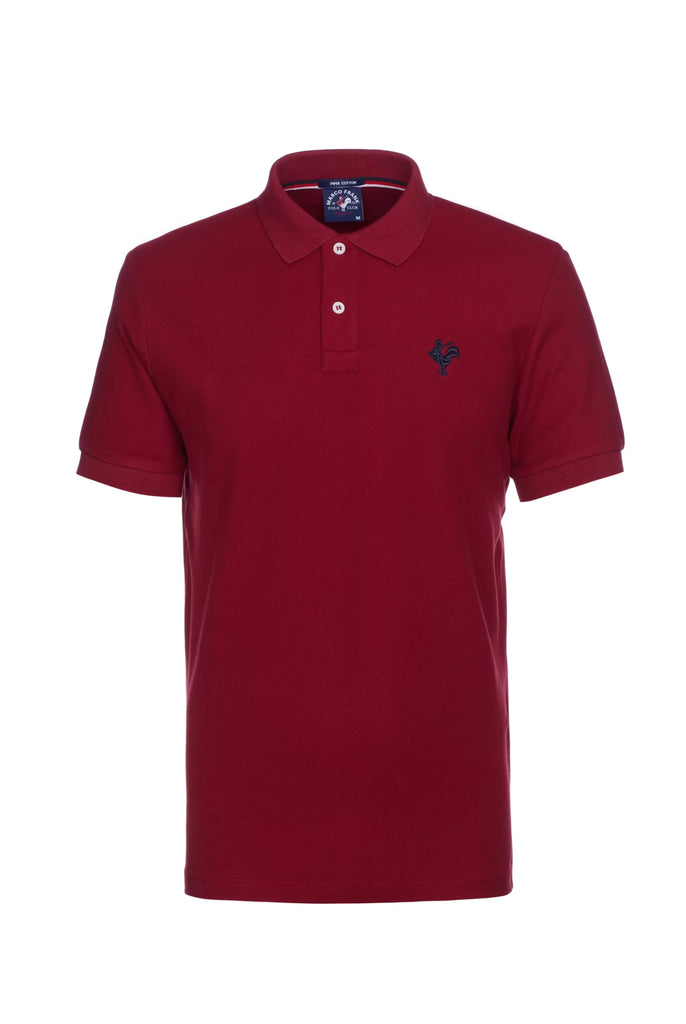 Marco Frank - Est. In Paris - Étienne: Polo Avec Logo de Coq Emblématique Brodé - Bordeaux
