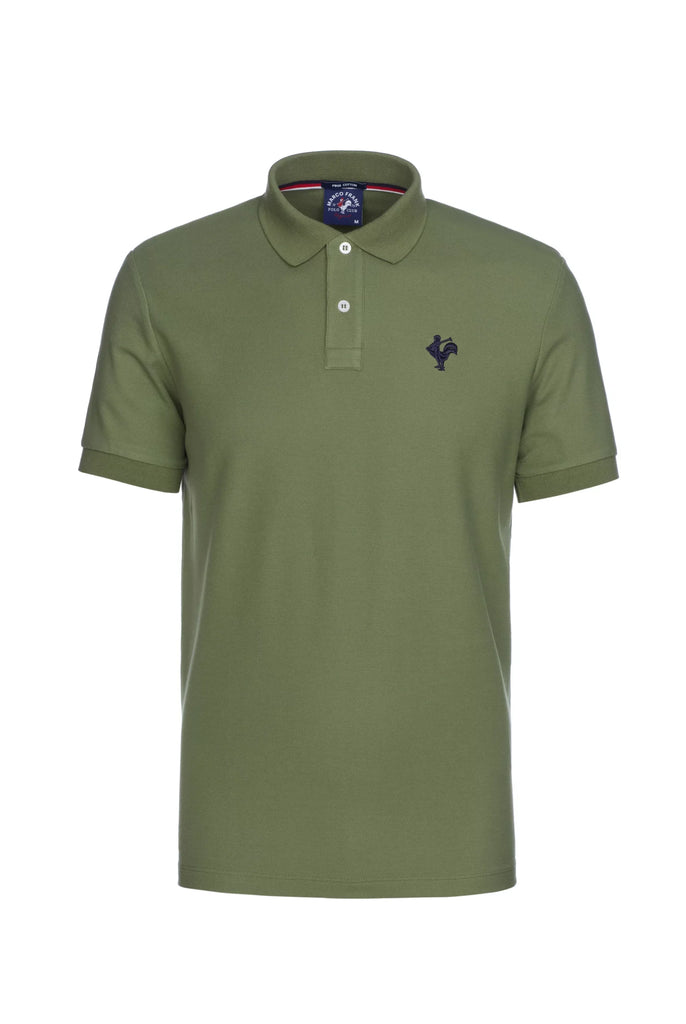 Marco Frank - Est. In Paris - Étienne: Polo Avec Logo de Coq Emblématique Brodé - Kaki
