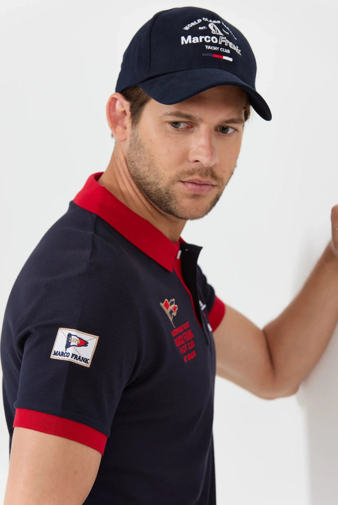 Marco Frank - Jérôme: Polo Avec Broderie Nautique - Bleu Marine
