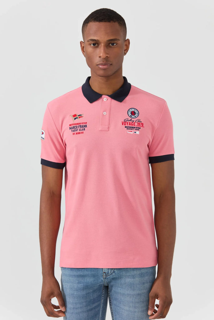 Marco Frank - Jérôme: Polo Avec Broderie Nautique - Rose