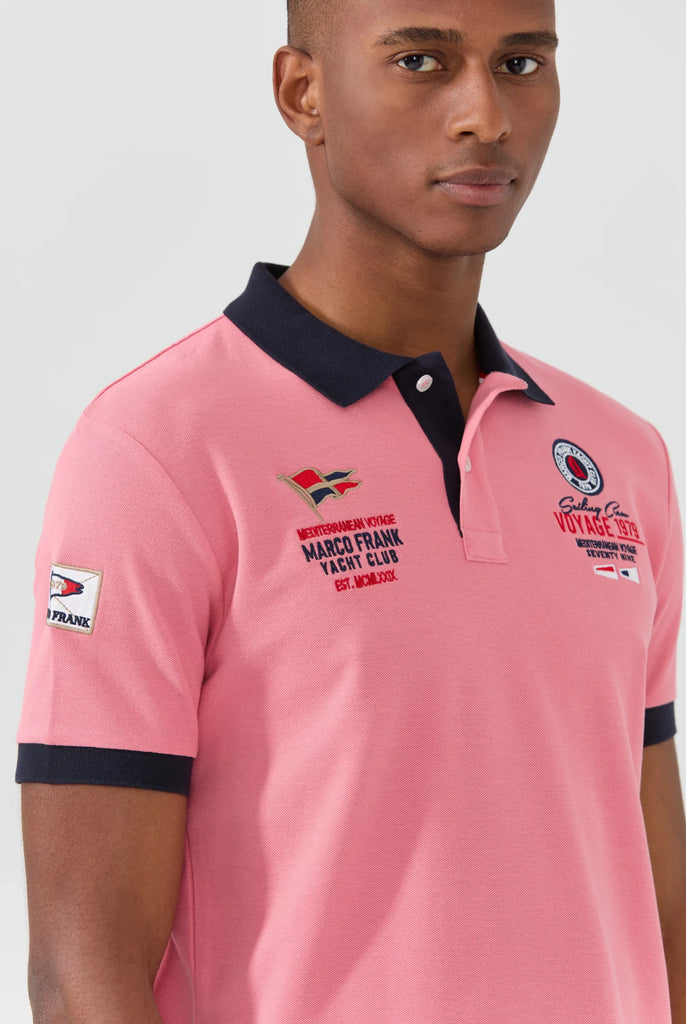 Marco Frank - Jérôme: Polo Avec Broderie Nautique - Rose