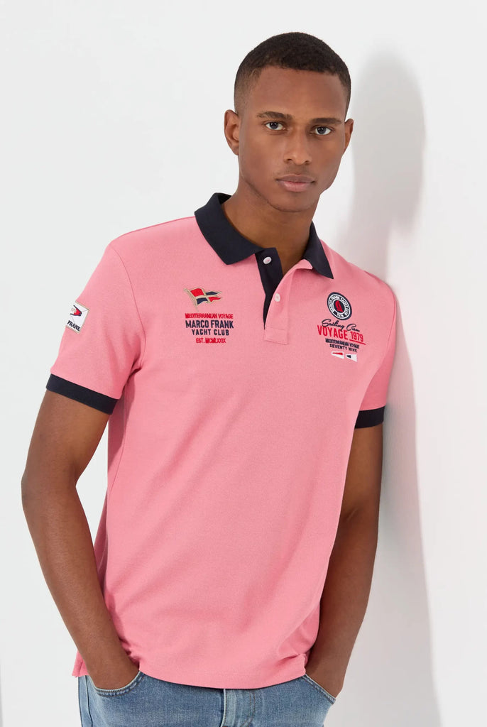Marco Frank - Jérôme: Polo Avec Broderie Nautique - Rose