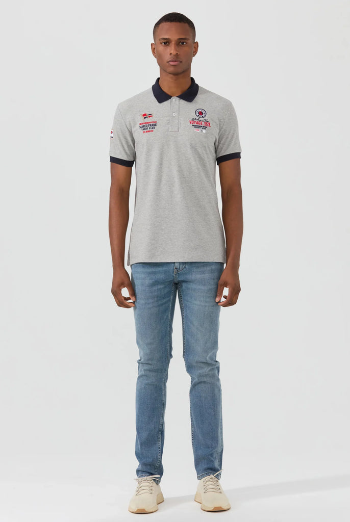 Marco Frank - Jérôme: Polo Avec Broderie Nautique - Gris