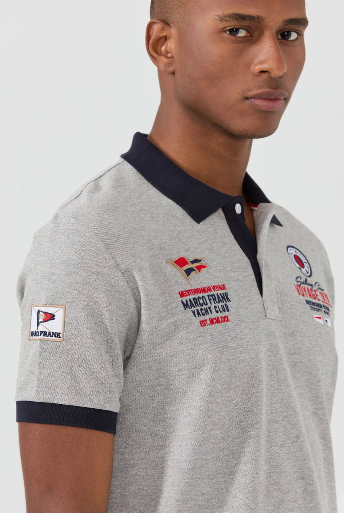 Marco Frank - Jérôme: Polo Avec Broderie Nautique - Gris