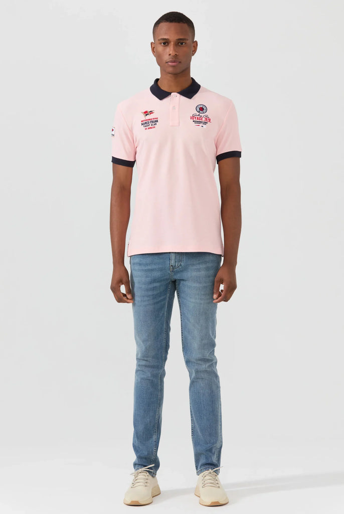Marco Frank - Jérôme: Polo Avec Broderie Nautique - Rose