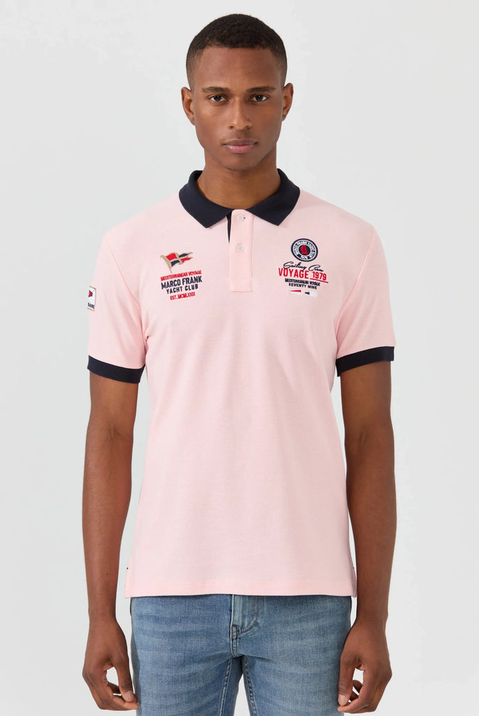 Marco Frank - Jérôme: Polo Avec Broderie Nautique - Rose