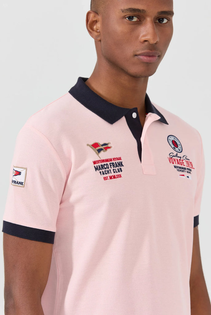 Marco Frank - Jérôme: Polo Avec Broderie Nautique - Rose