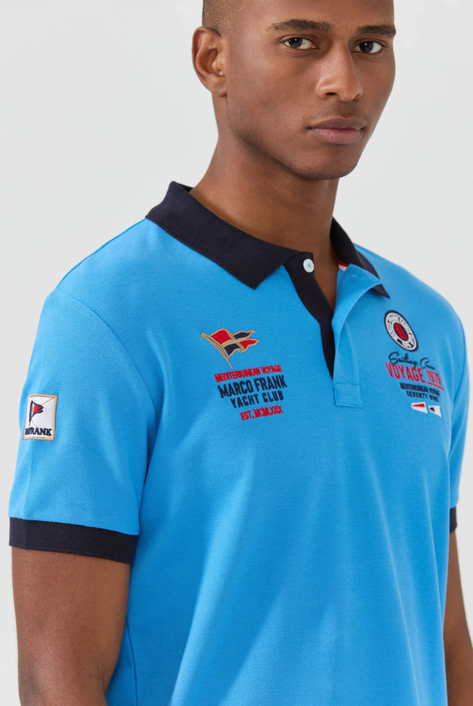 Marco Frank - Jérôme: Polo Avec Broderie Nautique - Bleu Royal