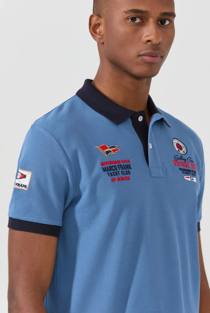 Marco Frank - Jérôme: Polo Avec Broderie Nautique - Indigo