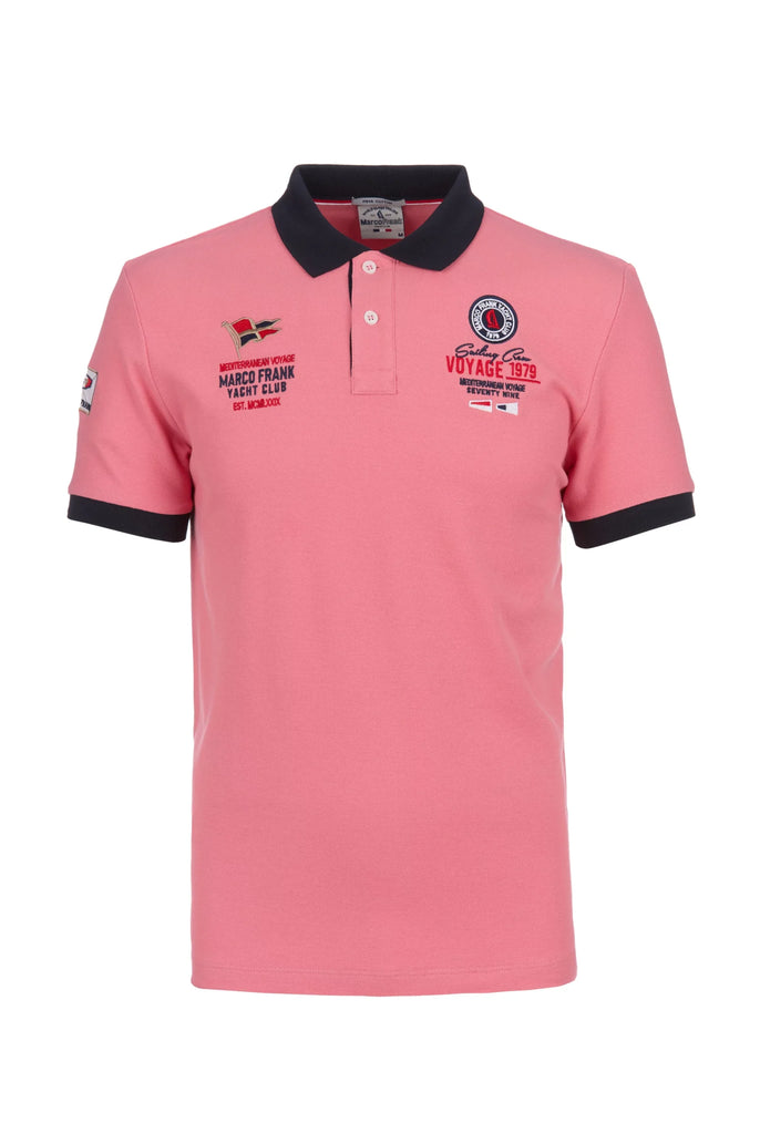 Marco Frank - Jérôme: Polo Avec Broderie Nautique - Rose