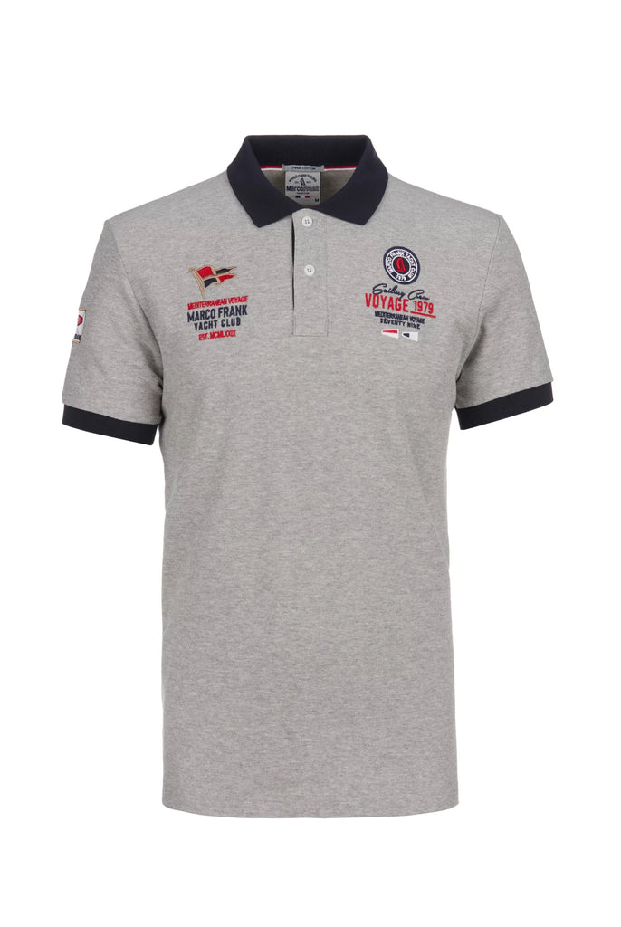 Marco Frank - Jérôme: Polo Avec Broderie Nautique - Gris