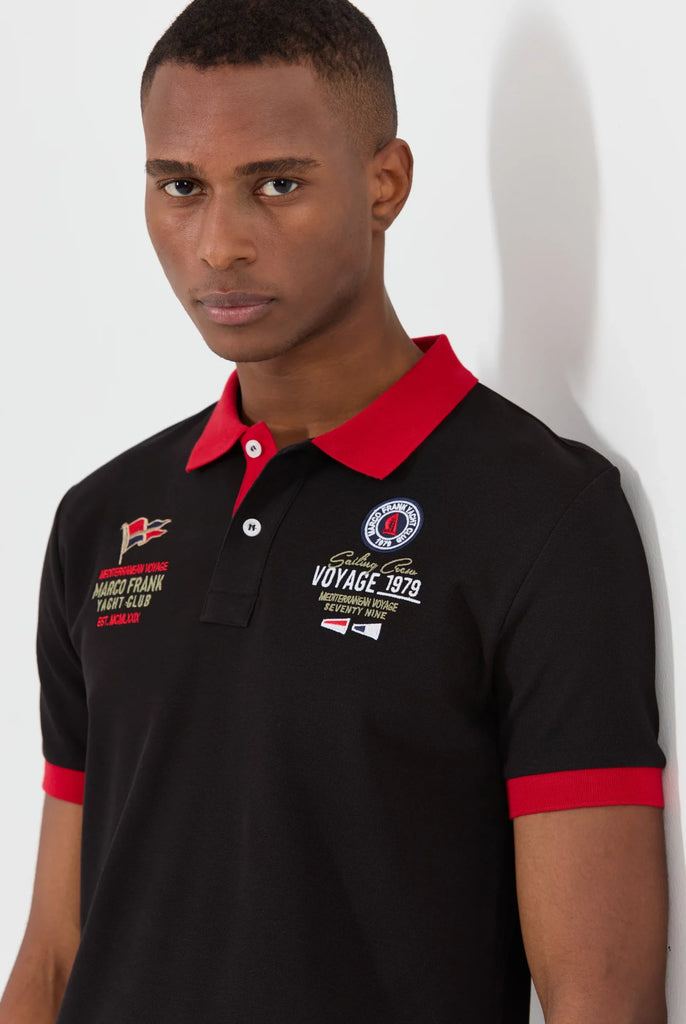 Marco Frank - Jérôme: Polo Avec Broderie Nautique - Noir