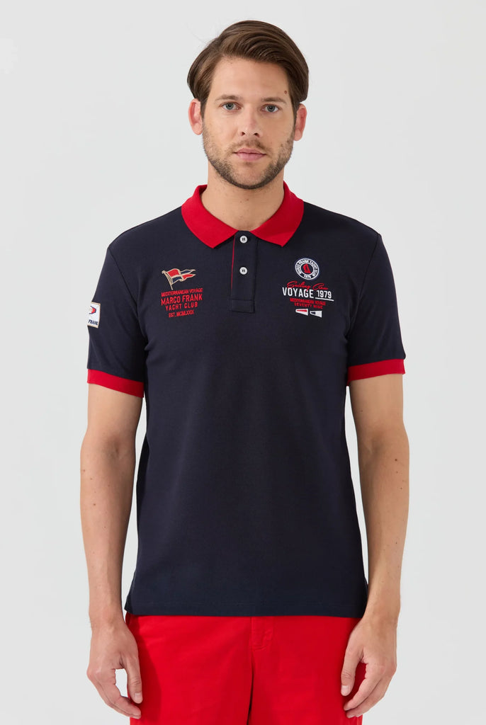 Marco Frank - Jérôme: Polo Avec Broderie Nautique - Bleu Marine