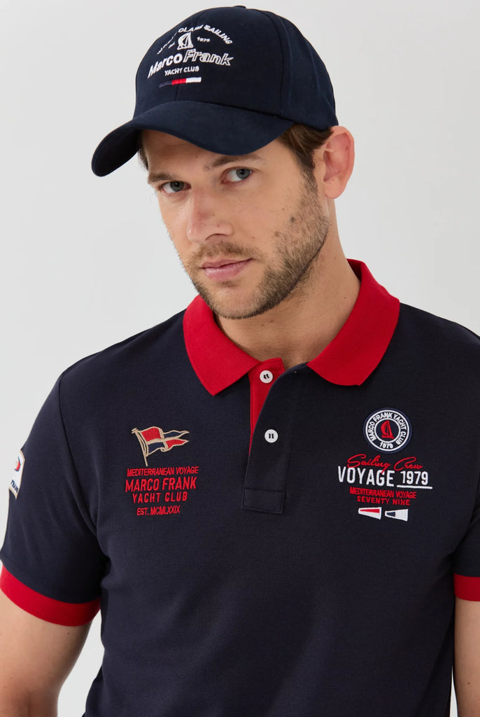 Marco Frank - Jérôme: Polo Avec Broderie Nautique - Bleu Marine