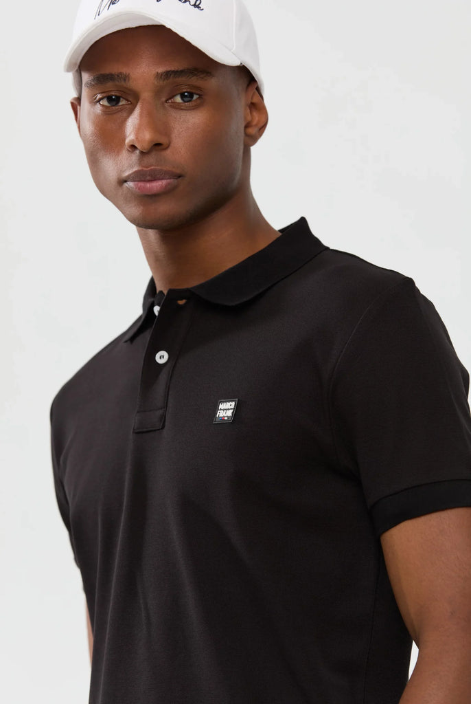 Marco Frank - Louise: Polo Avec Écusson Logo en Silicone - Noir