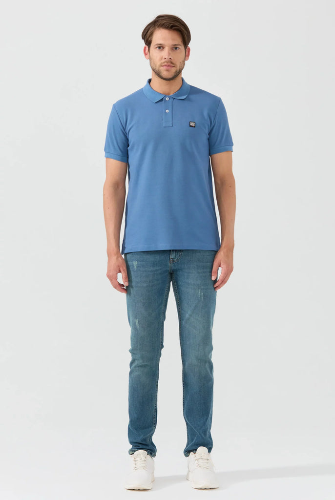 Marco Frank - Louise: Polo Avec Écusson Logo en Silicone - Indigo