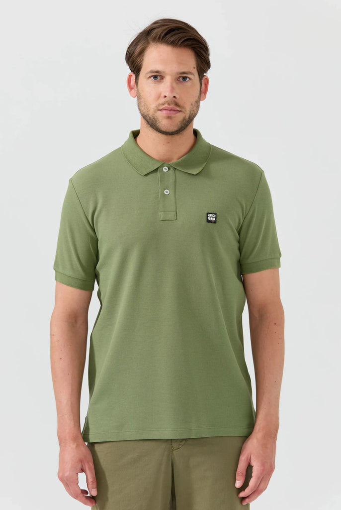 Marco Frank - Louise: Polo Avec Écusson Logo en Silicone - Kaki