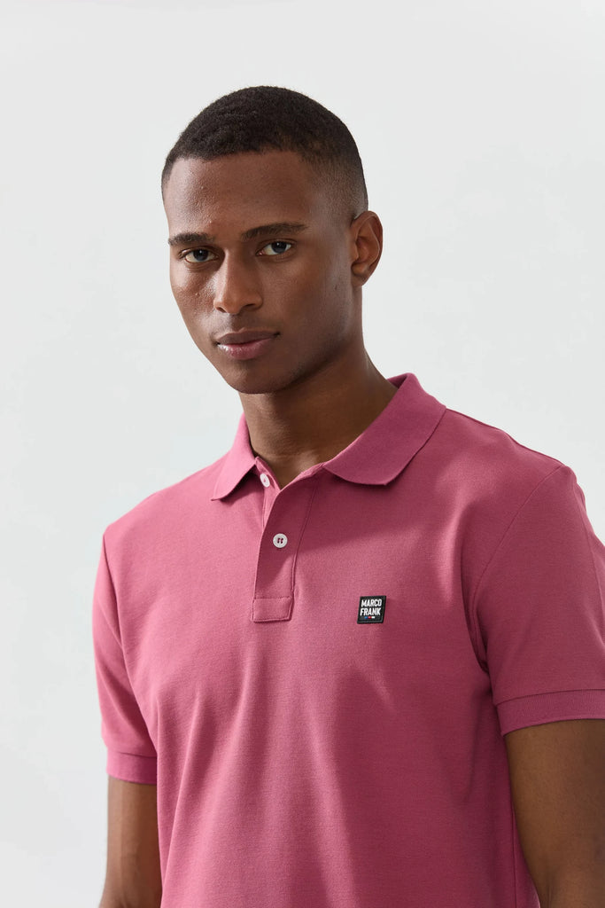Marco Frank - Louise: Polo Avec Écusson Logo en Silicone - Rose