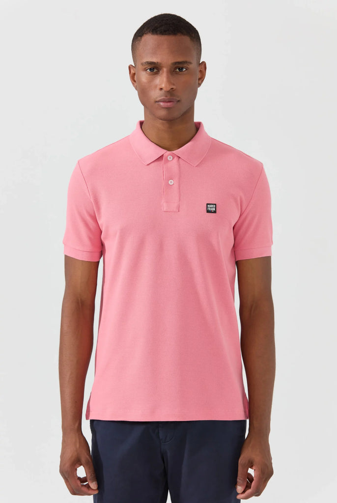 Marco Frank - Louise: Polo Avec Écusson Logo en Silicone - Rose