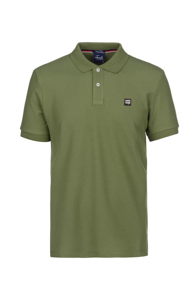 Marco Frank - Louise: Polo Avec Écusson Logo en Silicone - Kaki