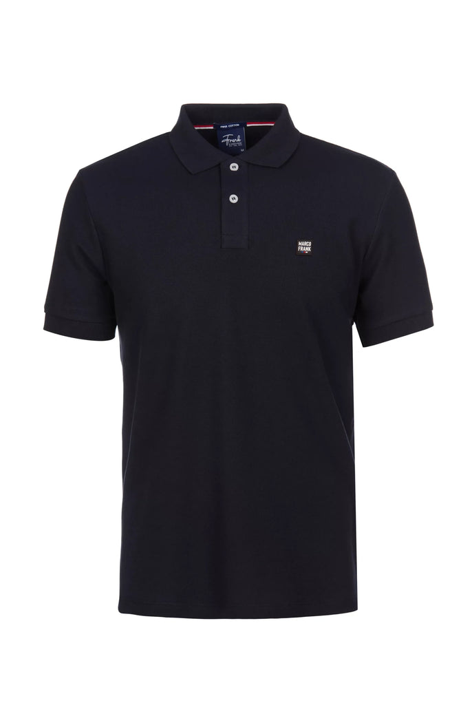 Marco Frank - Louise: Polo Avec Écusson Logo en Silicone - Bleu Navy