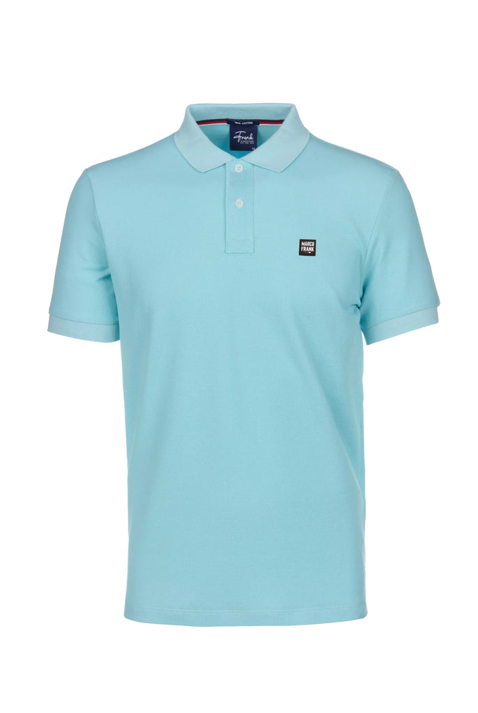 Marco Frank - Louise: Polo Avec Écusson Logo en Silicone - Bleu