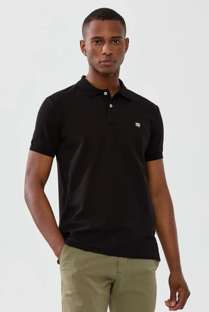 Marco Frank - Louise: Polo Avec Écusson Logo en Silicone - Noir