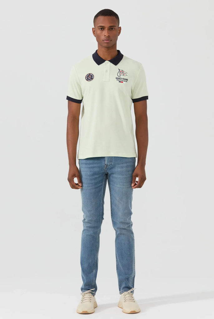 Marco Frank - Lucien: Polo Broderie À Motif Nautique - Yellow