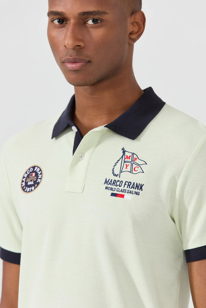 Marco Frank - Lucien: Polo Broderie À Motif Nautique - Yellow