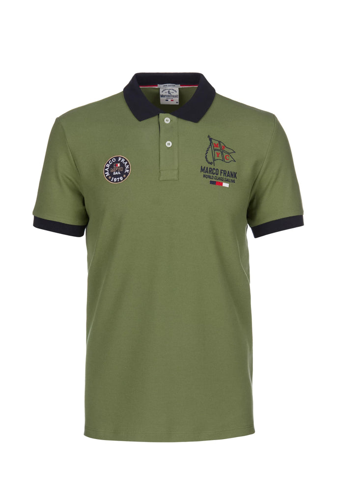 Marco Frank - Lucien: Polo Broderie À Motif Nautique - Kaki