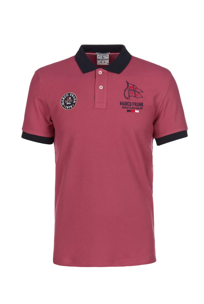Marco Frank - Lucien: Polo Broderie À Motif Nautique - Rose
