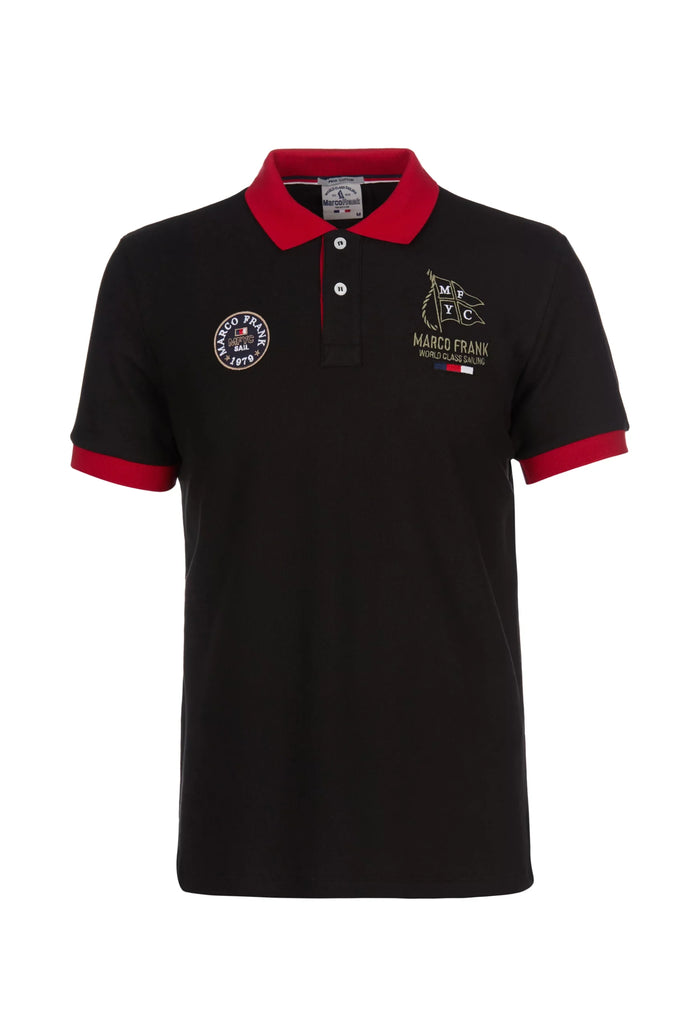 Marco Frank - Lucien: Polo Broderie À Motif Nautique - Black