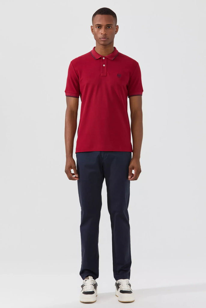 Nouvel: Polo Avec Contrasté Brodé Logo MF - Marco Frank