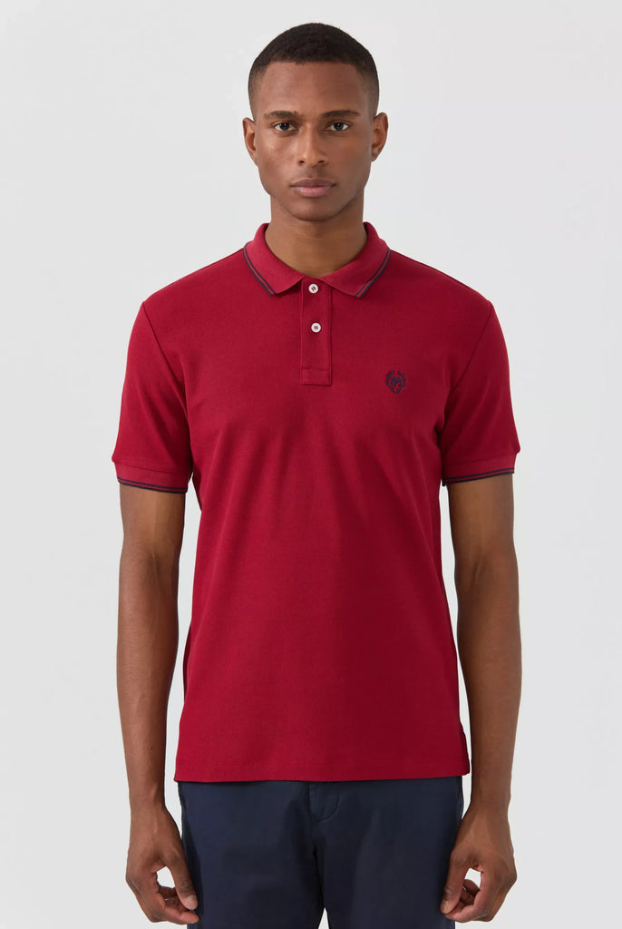 Nouvel: Polo Avec Contrasté Brodé Logo MF - Marco Frank