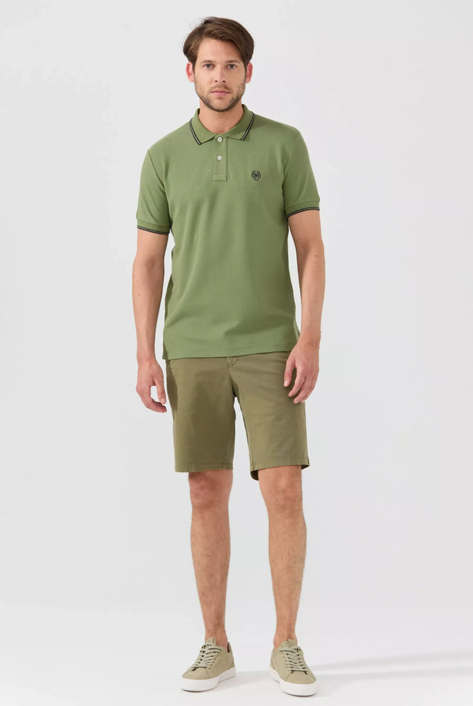 Nouvel: Polo Avec Contrasté Brodé Logo MF - Marco Frank