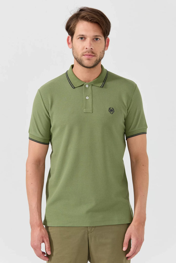 Nouvel: Polo Avec Contrasté Brodé Logo MF - Marco Frank