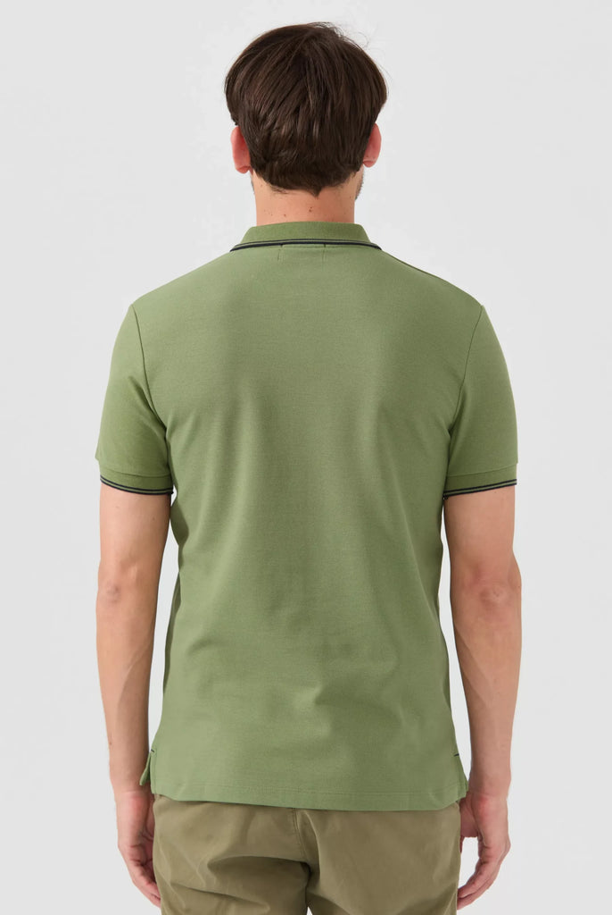 Nouvel: Polo Avec Contrasté Brodé Logo MF - Marco Frank