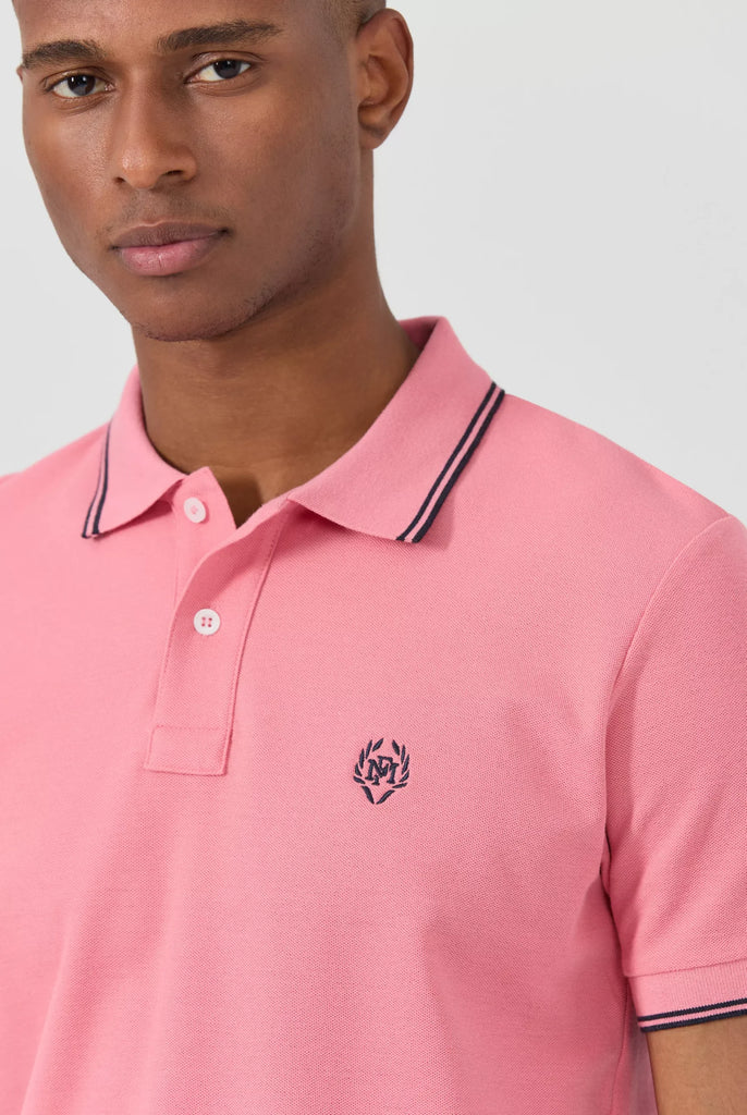 Nouvel: Polo Avec Contrasté Brodé Logo MF - Marco Frank