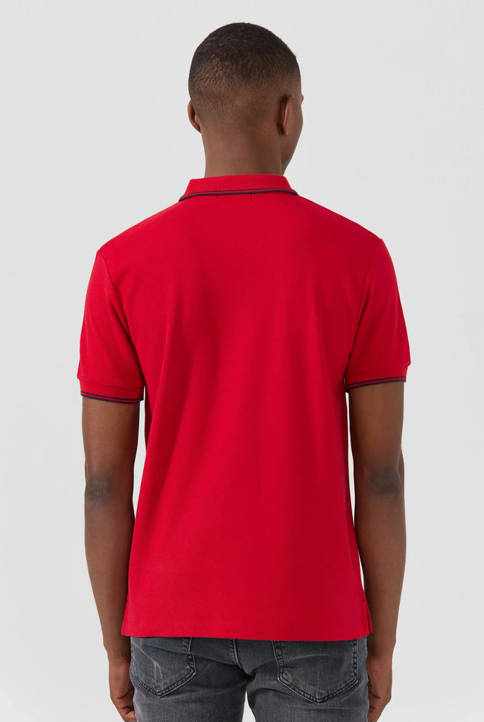 Nouvel: Polo Avec Contrasté Brodé Logo MF - Marco Frank