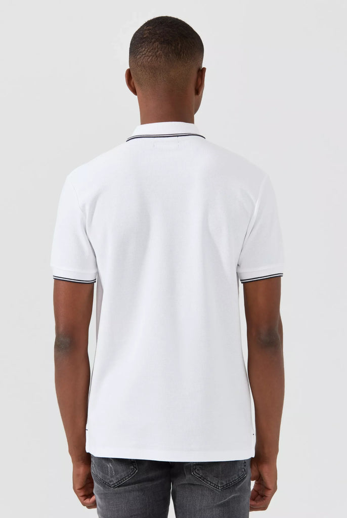 Nouvel: Polo Avec Contrasté Brodé Logo MF - Marco Frank