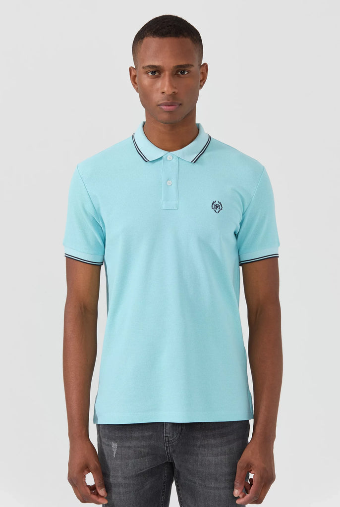 Nouvel: Polo Avec Contrasté Brodé Logo MF - Marco Frank