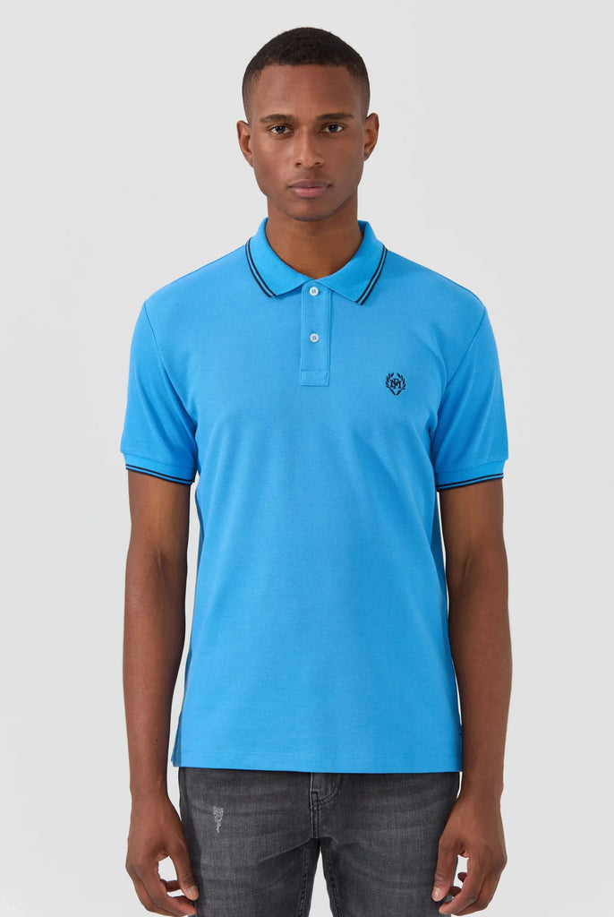Nouvel: Polo Avec Contrasté Brodé Logo MF - Marco Frank