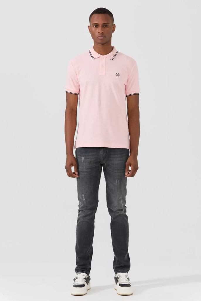 Nouvel: Polo Avec Contrasté Brodé Logo MF - Marco Frank