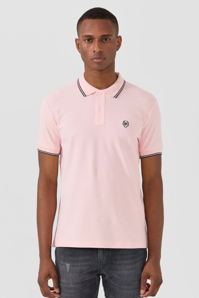 Nouvel: Polo Avec Contrasté Brodé Logo MF - Marco Frank