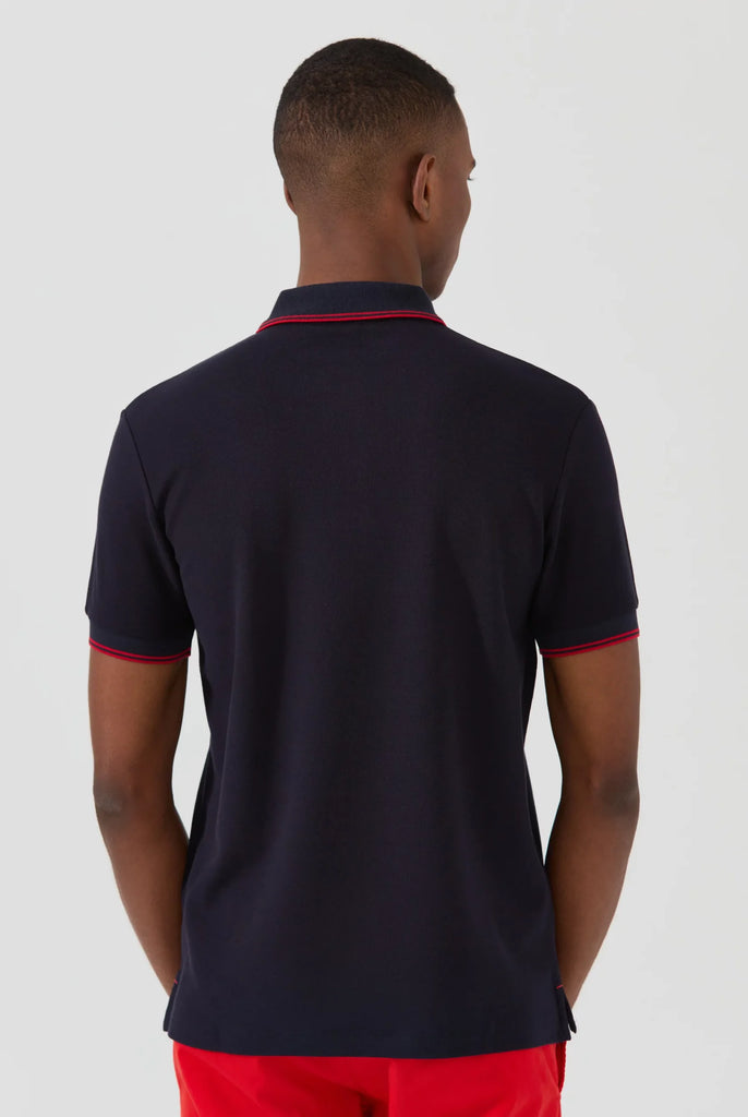 Nouvel: Polo Avec Contrasté Brodé Logo MF - Marco Frank