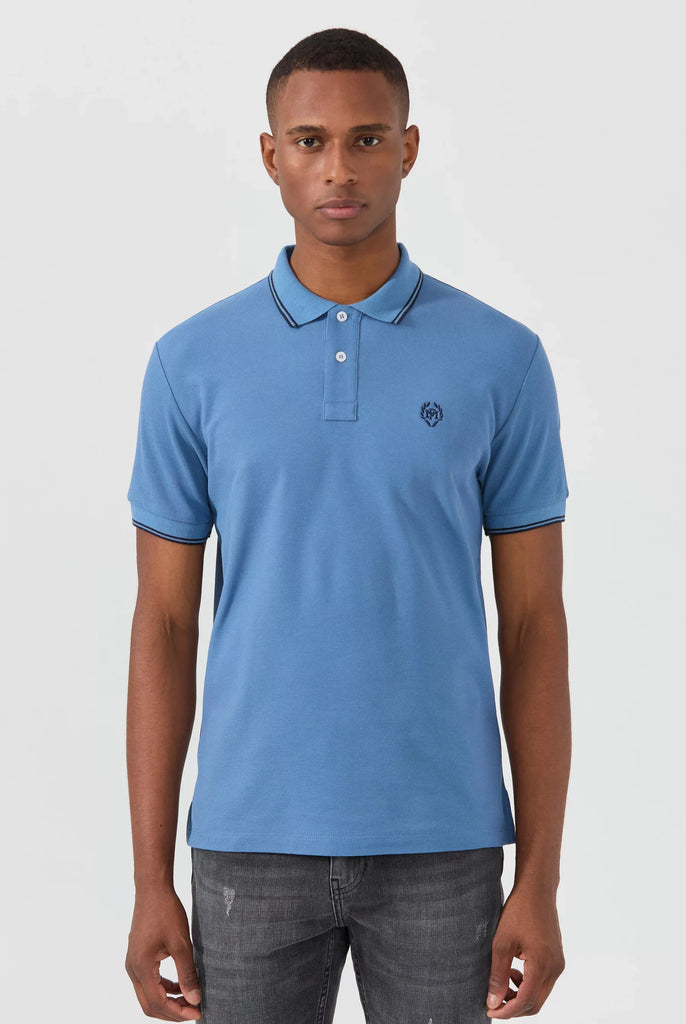 Nouvel: Polo Avec Contrasté Brodé Logo MF - Marco Frank