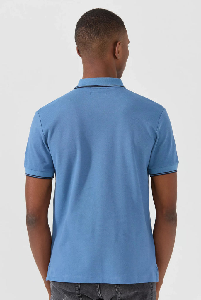 Nouvel: Polo Avec Contrasté Brodé Logo MF - Marco Frank