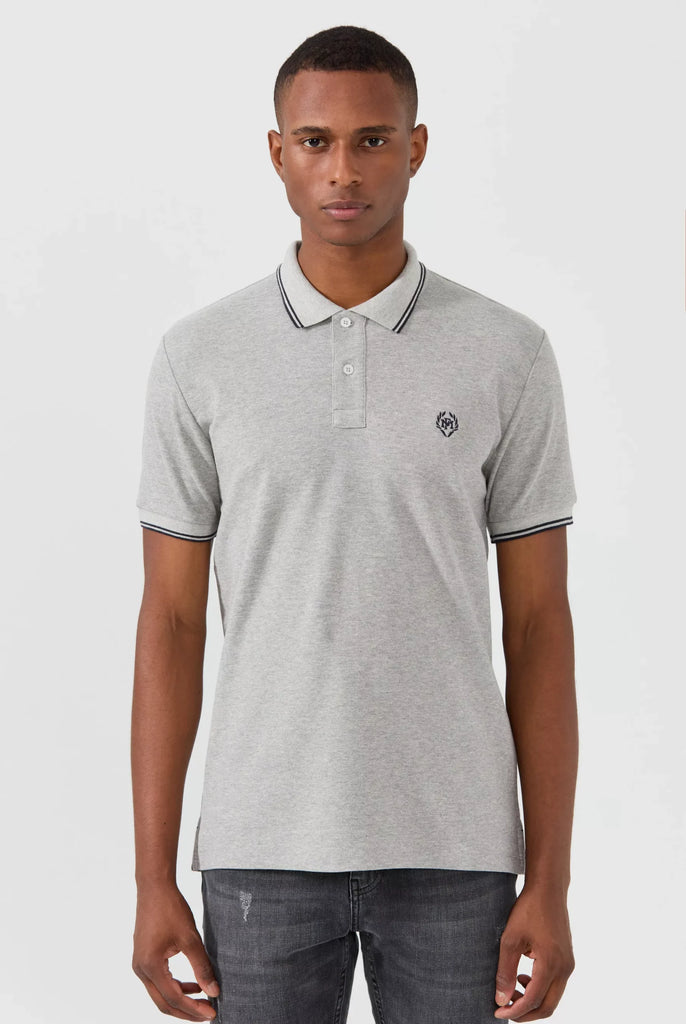 Nouvel: Polo Avec Contrasté Brodé Logo MF - Marco Frank