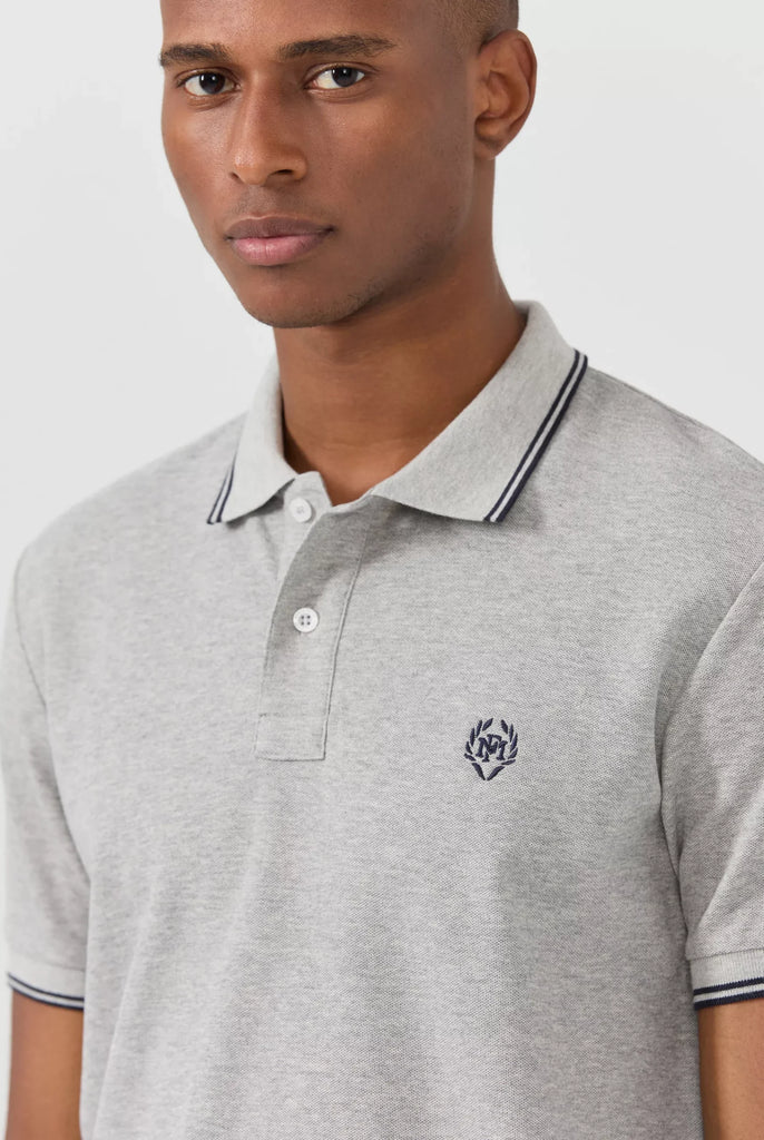 Nouvel: Polo Avec Contrasté Brodé Logo MF - Marco Frank